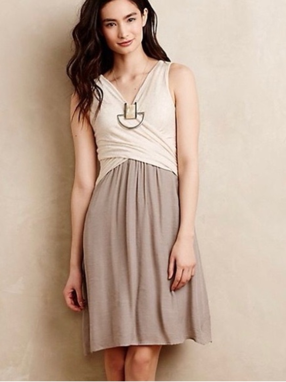 Anthropologie - Amadi Lola Cream Criss Cross Sleeveless Mini Dress Size Small